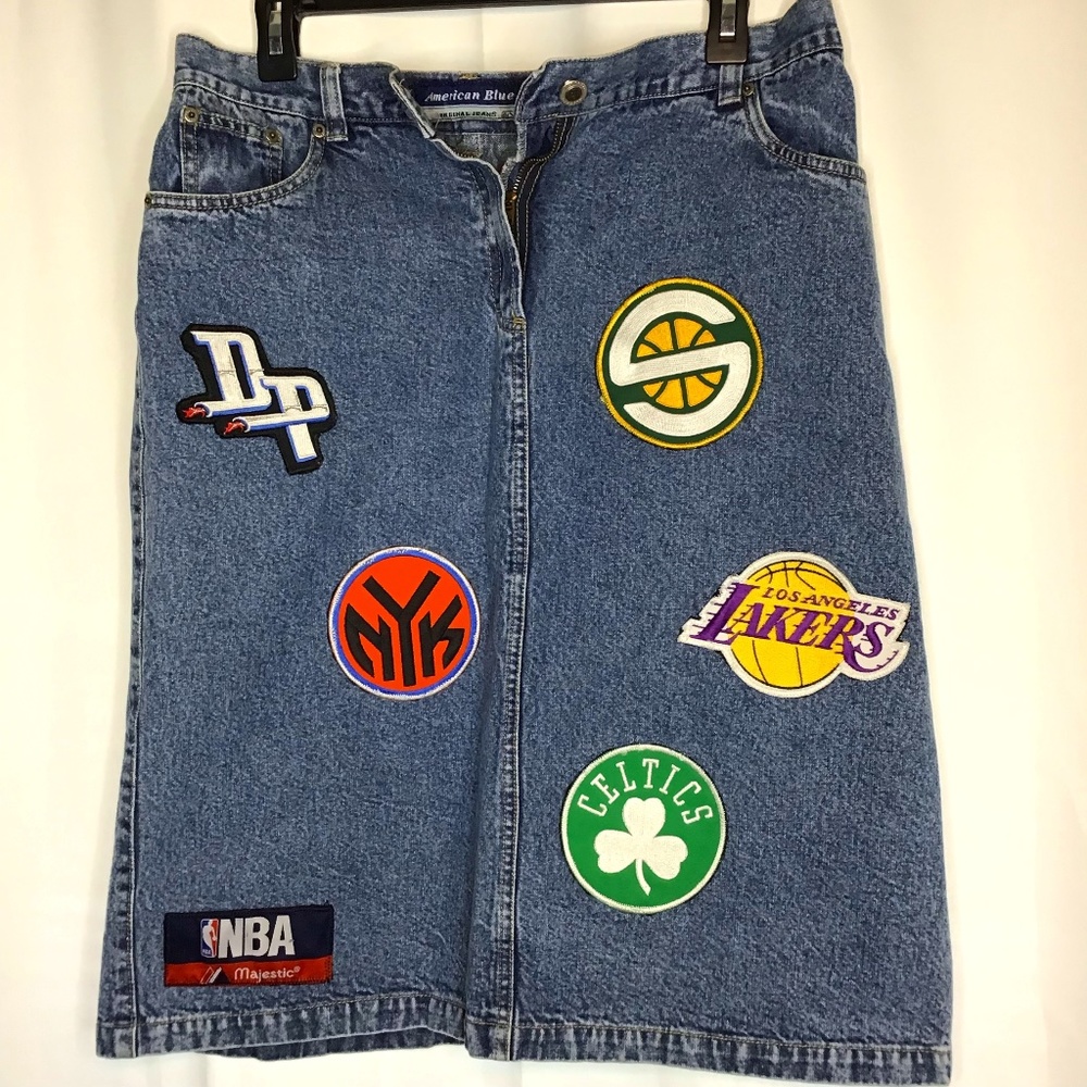 Basketball Team Patched Skirt